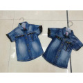 Mode d&#39;été à manches courtes chemise enfants top denim chemise garçons Blouses